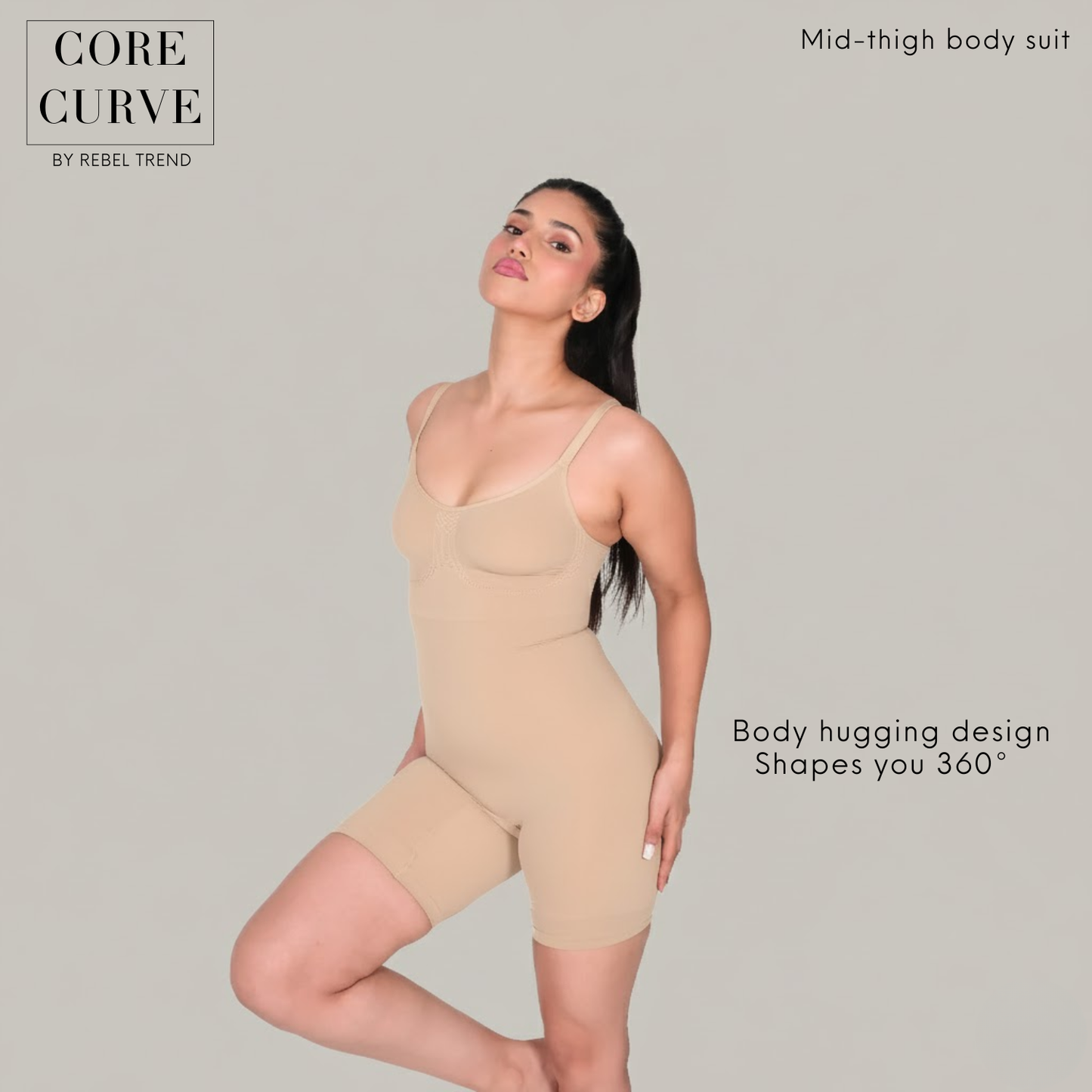 Mid-Thigh Bodysuit (Adjustable/Detachable Straps Bodyshaper)
