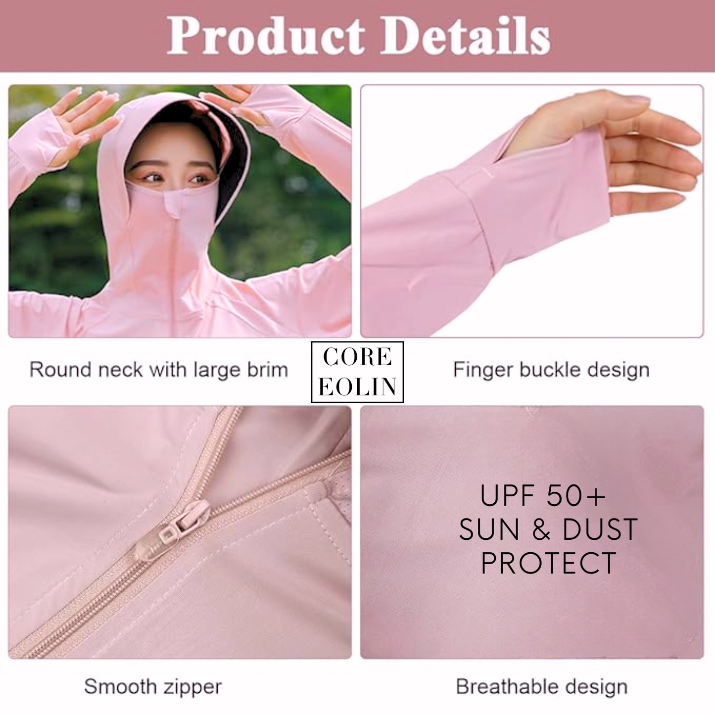 CORE EOLIN® - UV Jacket - UPF50 - Tanning & Sun Protection Jacket